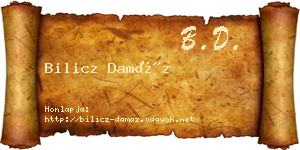 Bilicz Damáz névjegykártya